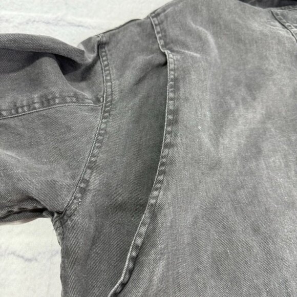 Vintage Casanova Italy Chore Shirt‎ Jacket XL Black Canvas Green Corduroy Collar - Picture 16 of 16